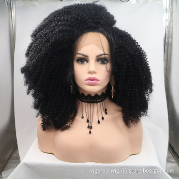 Vigorous mono short bob premium high quality afro kinky curly wholesale black women synthetic hair wigs lace f